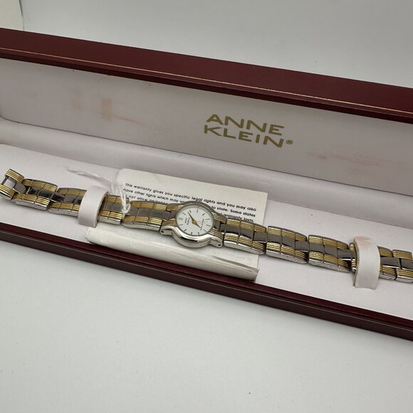 Anne Klein Two-Tone Womens Wristwatch With Silver/Gold Bracelet Band In Original - Picture 2 of 8